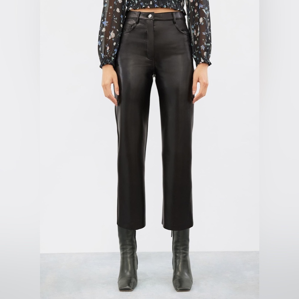 Aritzia Wilfred Black The Melina Faux Leather Pant Size 2